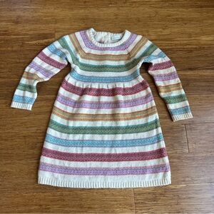 JOJO MAMAN 3-4y Kids Bebe Cashmere Wool Blend Striped Sweater Dress